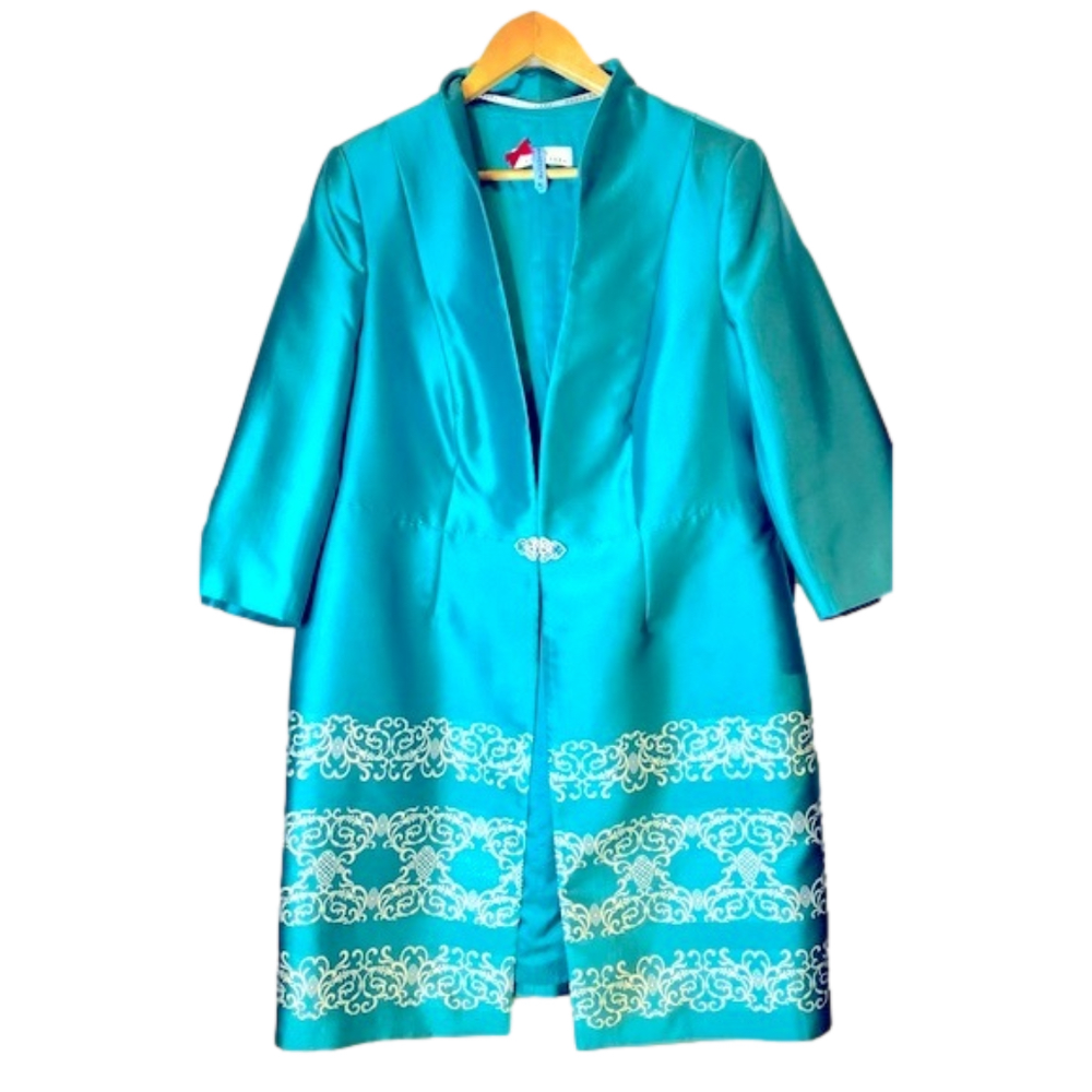 Gorgeous Sonia Pena Blue & Sparkle Design Blazer Jacket & DressTwo Piece Set